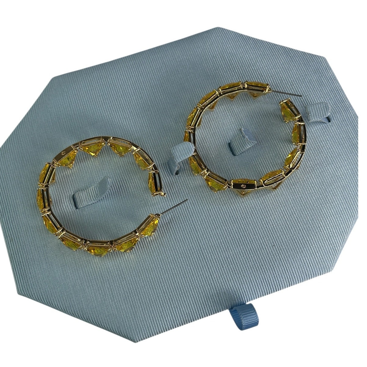 Swarovski Millenia hoop earrings Yellow, Gold-tone plated