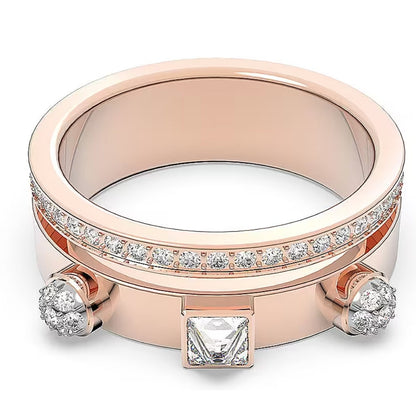 Swarovski Thrilling ring White, Rose gold-tone plated size 6