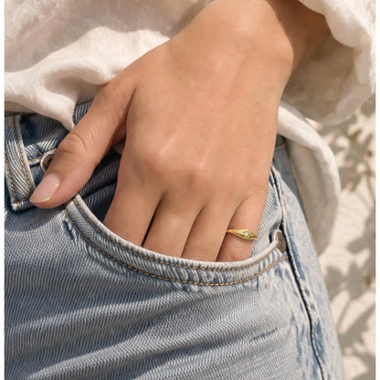 Gold Pinky Ring Minimalist Open Band