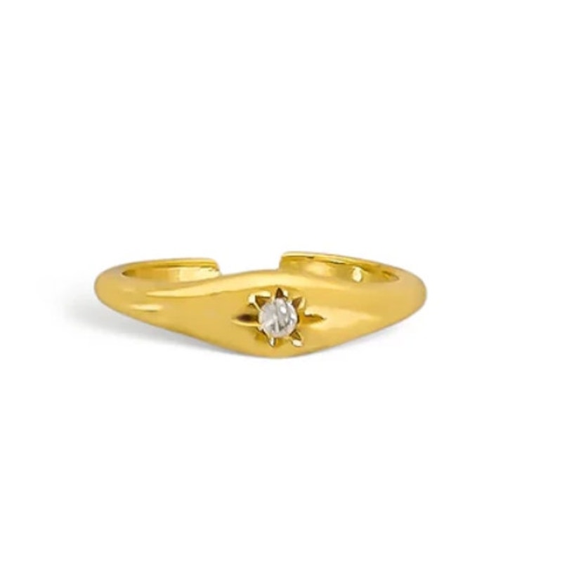 Gold Pinky Ring Minimalist Open Band