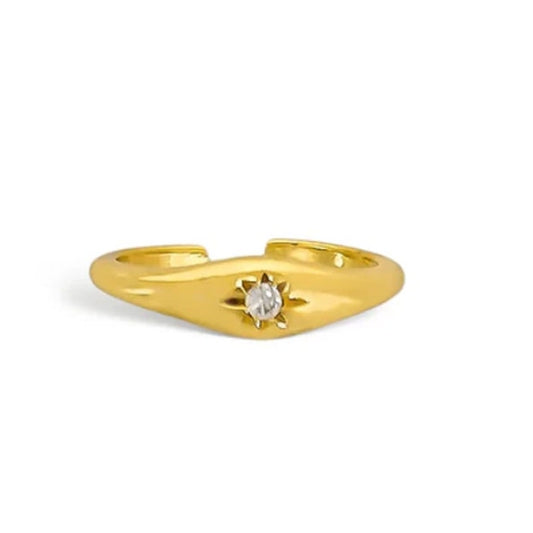 Gold Pinky Ring Minimalist Open Band