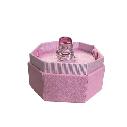 Swarovski Lucent ring Magnetic closure, Pink, Rhodium plated Size 60/9