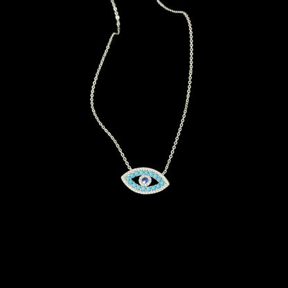 Evil Eye Pendant Necklace with Cubic Zirconia Elegant Protection Jewelry