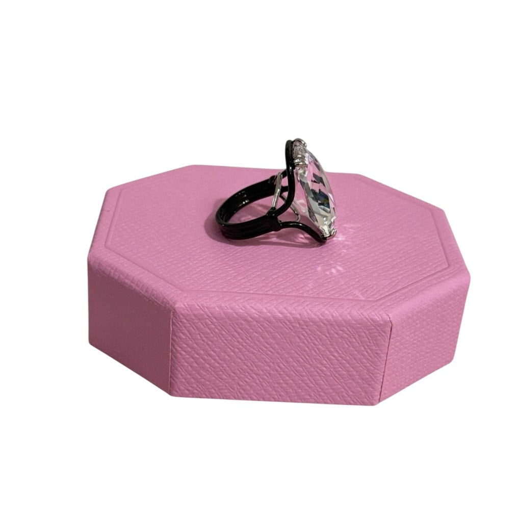 Swarovski Harmonia cocktail ring Oversized crystal, White, Mixed metal finish 50