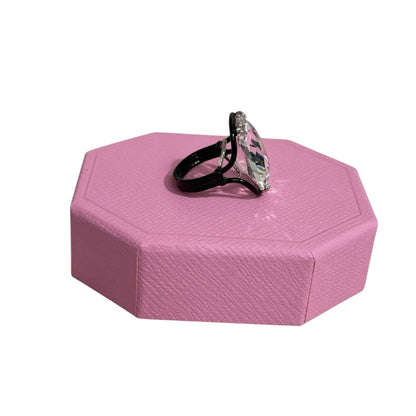 Swarovski Harmonia cocktail ring Oversized crystal, White, Mixed metal finish 50