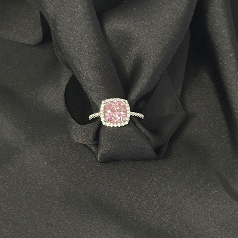 Romeo Ring Pink Cubic Zirconia Ring in 925 Sterling Silver