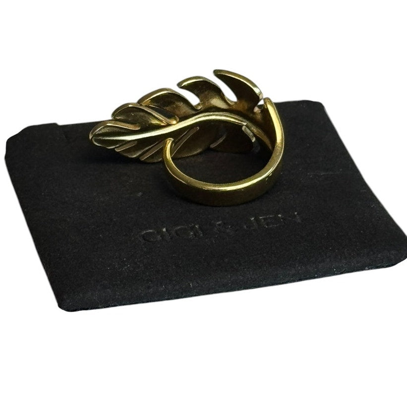 Golden Goddess Palm Ring Size 7 adjustable