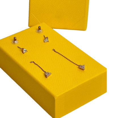 Swarovski Rose Gold Triangle Crystals Ortyx Drop Earrings