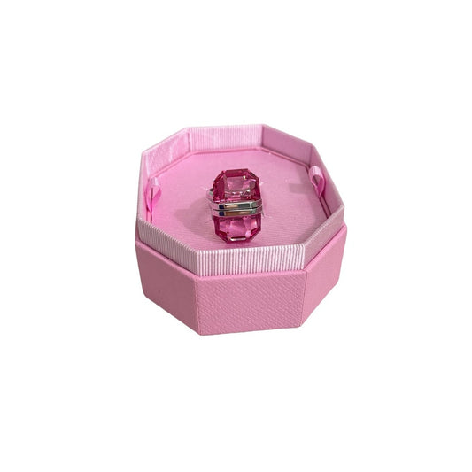 Swarovski Lucent ring Magnetic closure, Pink, Rhodium plated Size 60/9