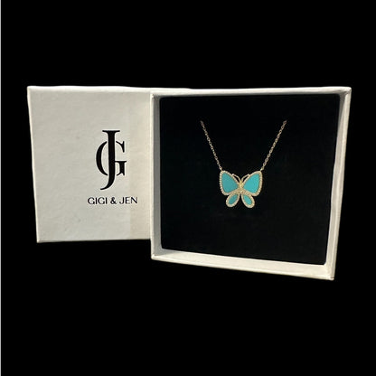 Butterfly Necklace for Women with Turquoise Accent Elegant & Stylish Jewelry