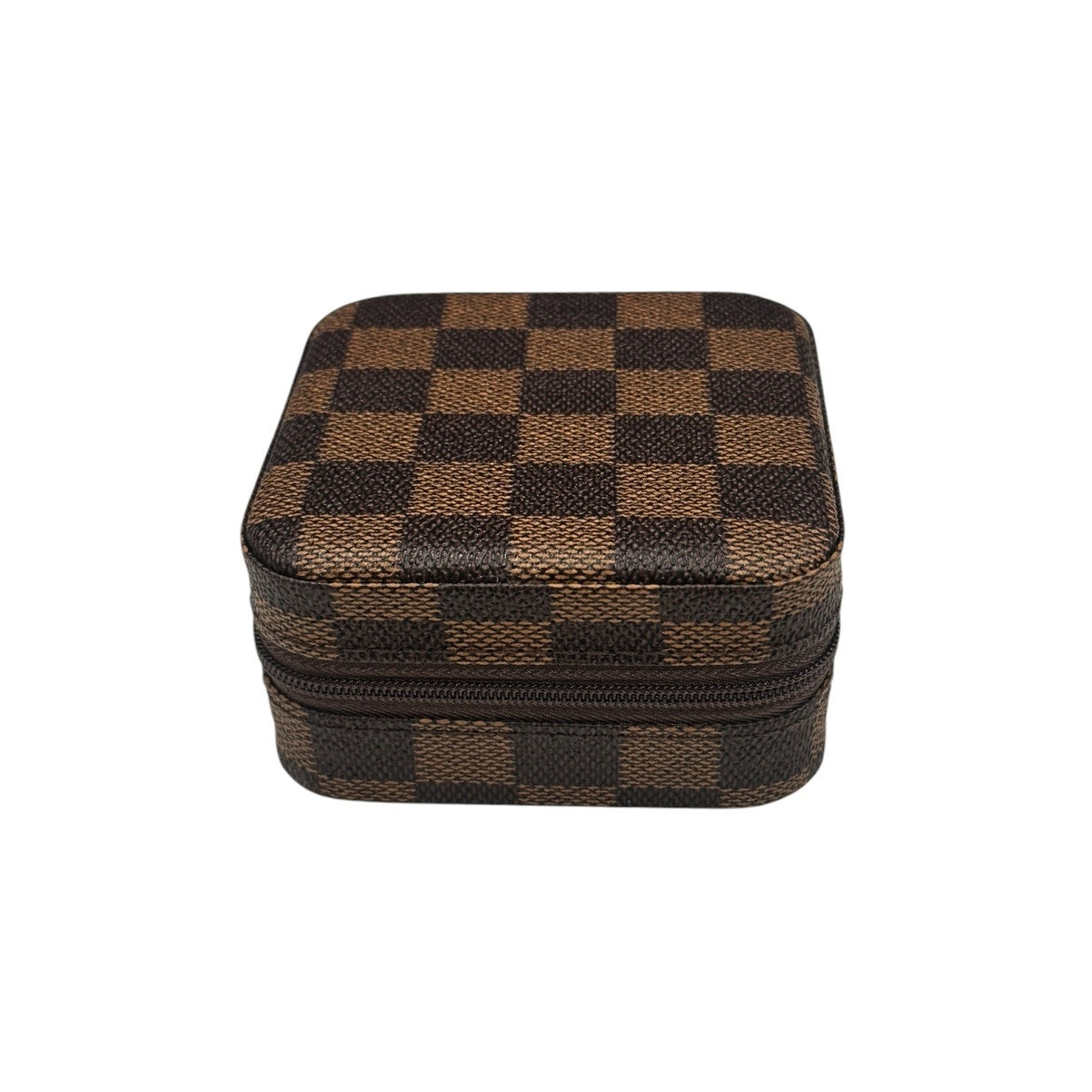 Checker Pattern PU Leather Jewelry Box  Travel Jewelry Organizer for Rings, Earrings, Necklaces & Bracelets