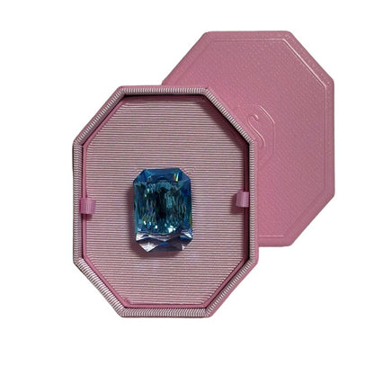 Swarovski Lucent cocktail ring Oversized crystal, Octagon cut, Blue 52 / 6 USA