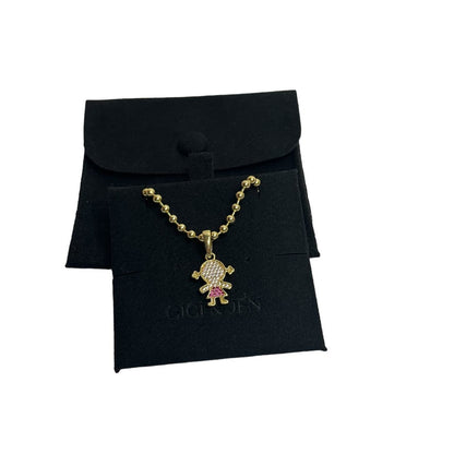 Girl Charm Necklace 18 K Gold plated Mother's Necklace