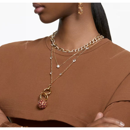 Swarovski Curiosa ring holder necklace Gold tone, Gold-tone plated