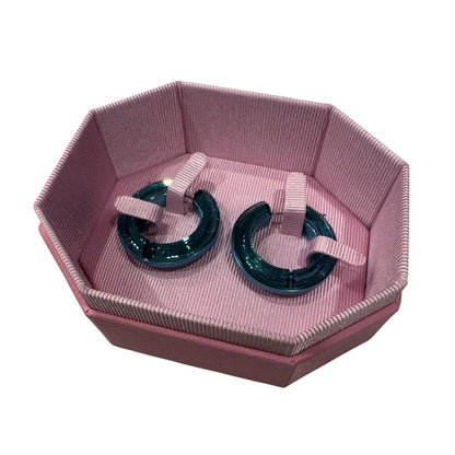 Swarovski Women's Hoop Earrings Lucent Blue Aluminum and Crystals