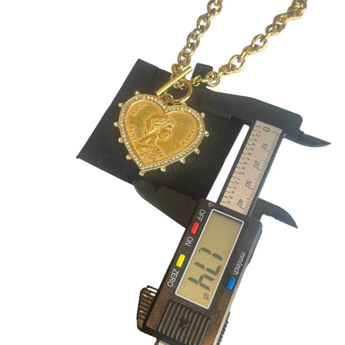 Amora Necklace Gold Chain with Vintage Inspired Heart Pendant