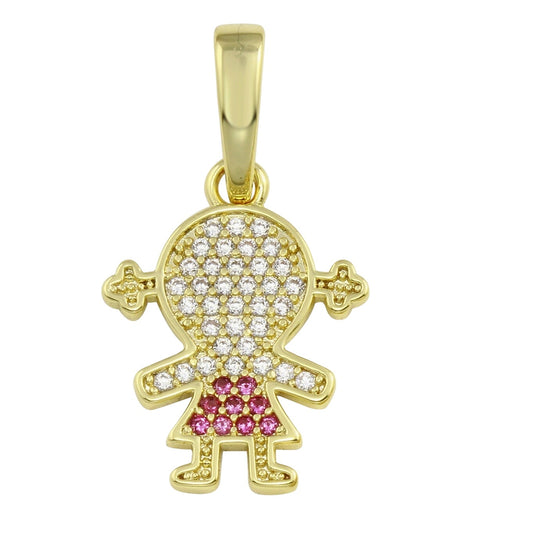 Girl Charm 18k gold plated over brass