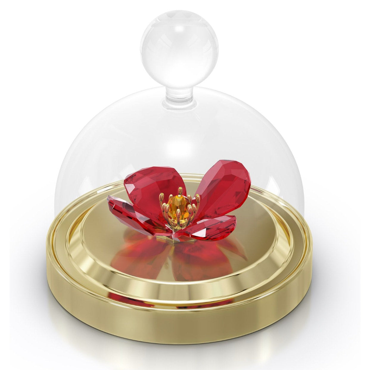 Swarovski Crystal Garden Tales Red Poppy Bell Jar