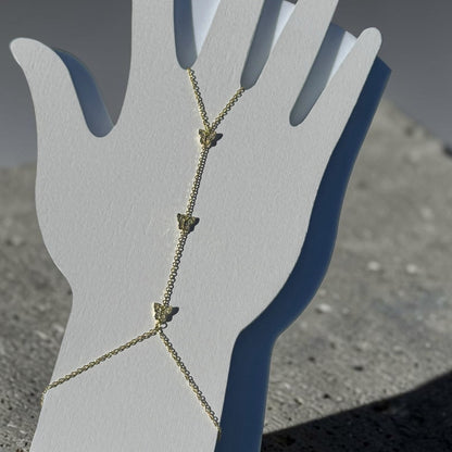 Butterfly Dream Hand Chain 14K Gold Plated 925 Sterling Silver