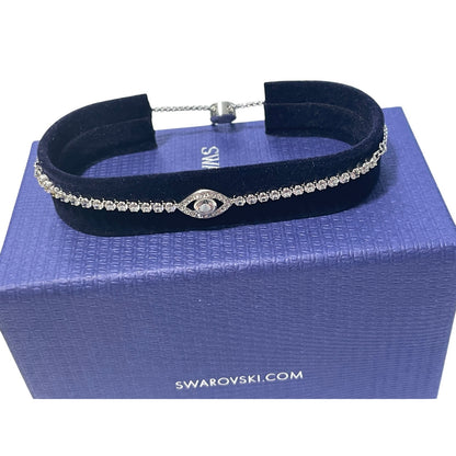 swarovski  Subtle bracelet Evil eye, White, Rhodium plated New