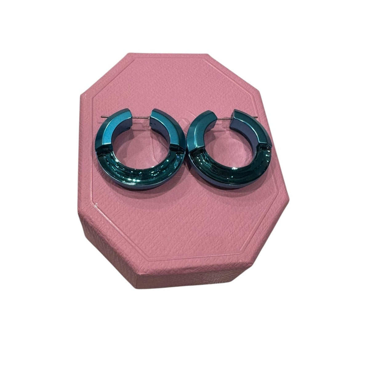 Swarovski Women's Hoop Earrings Lucent Blue Aluminum and Crystals