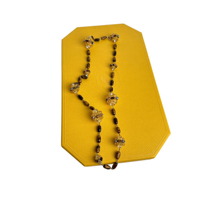 Swarovski Somnia necklace Long, Brown, Gold-tone plated