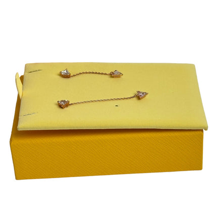 Swarovski Rose Gold Triangle Crystals Ortyx Drop Earrings