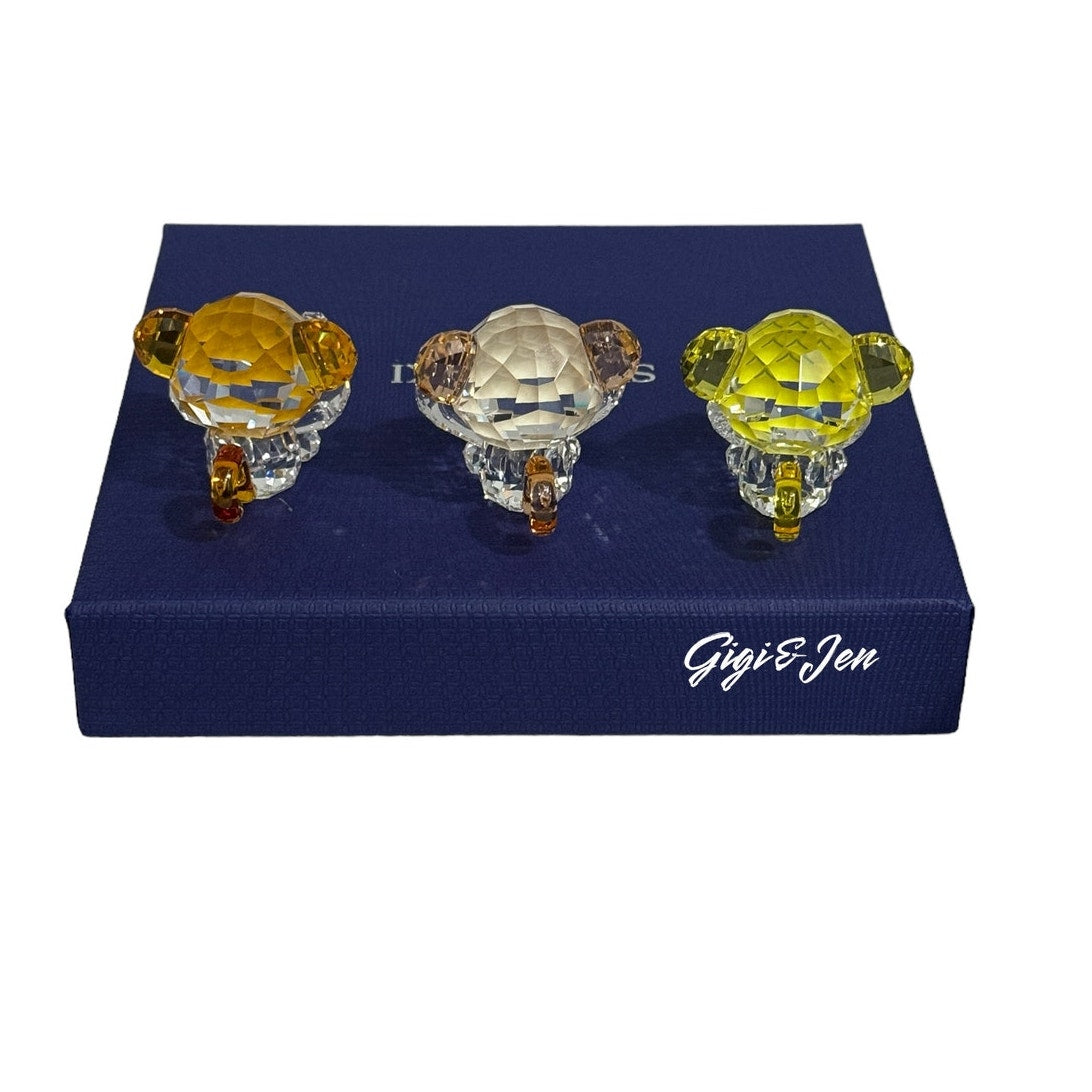 SWAROVSKI THREE WISE MONKEYS FIGURINE NEW