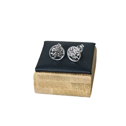 Tree Of Life Stud Earrings 925 Sterling Silver