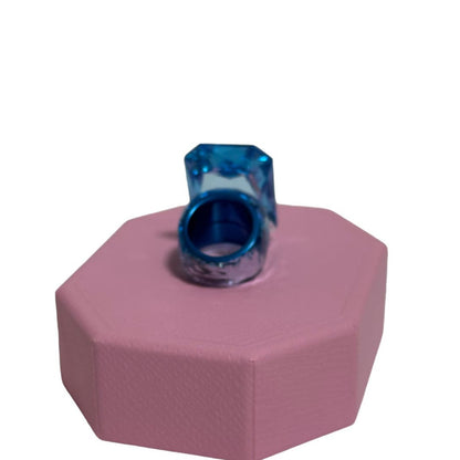 Swarovski Lucent cocktail ring Oversized crystal, Octagon cut, Blue 58 / 8USA