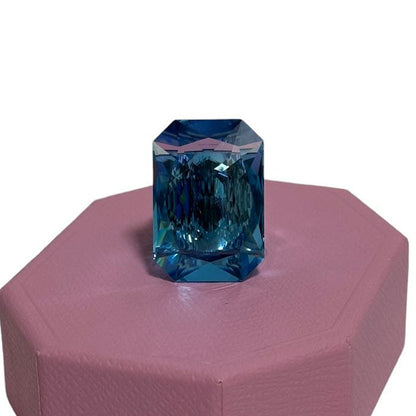 Swarovski Lucent cocktail ring Oversized crystal, Octagon cut, Blue 52 / 6 USA