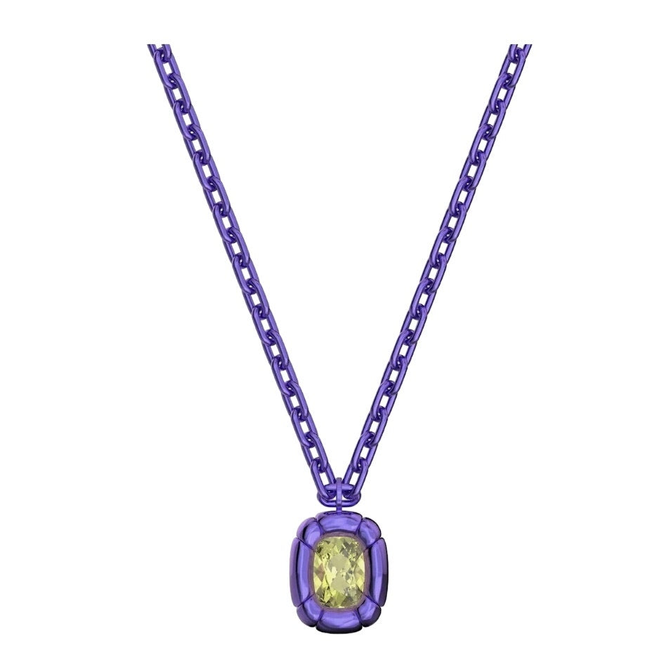 Swarovski Dulcis Necklace, Cushion Cut Crystals, Purple