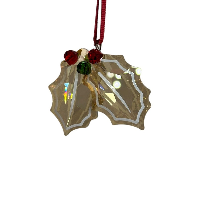 Swarovski Holiday Cheers Gingerbread Holly Leaves Ornament