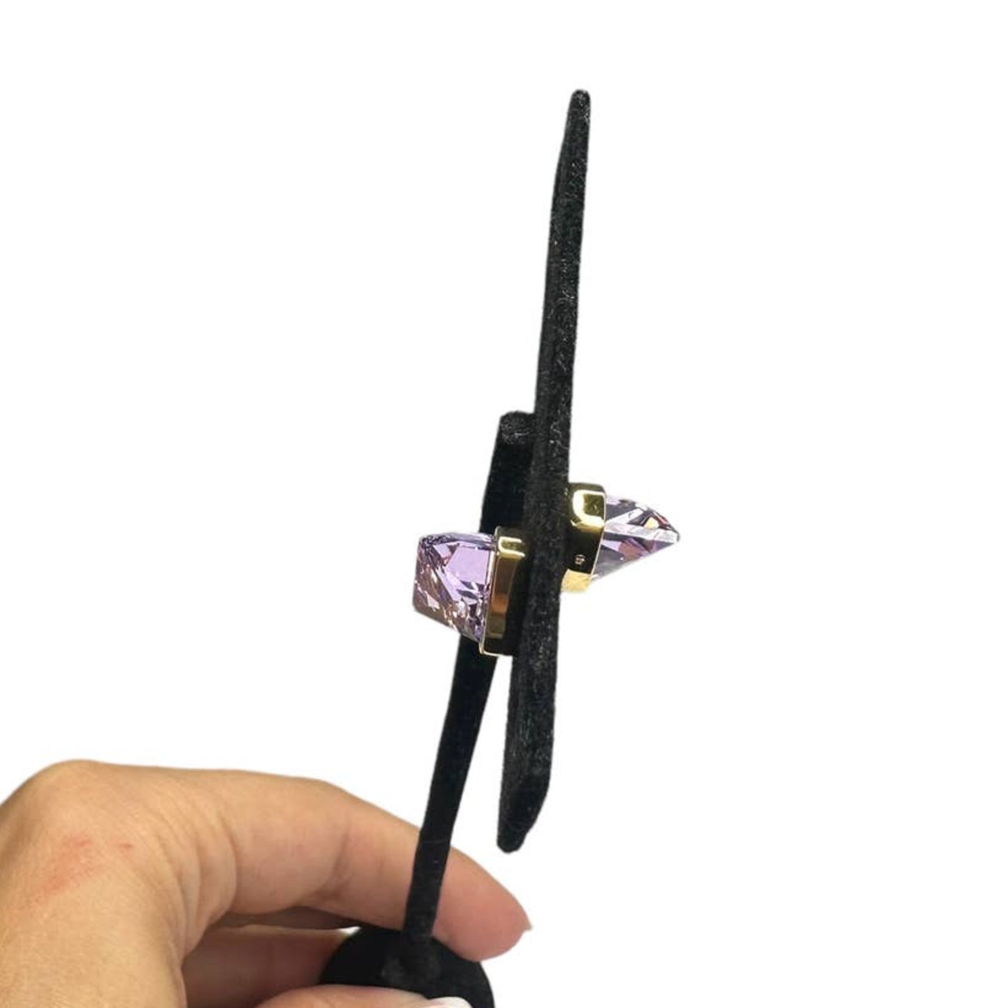 Swarovski Lucent Ear Cuff Single, Magnetic, Purple, Gold-Tone Plated Bundle