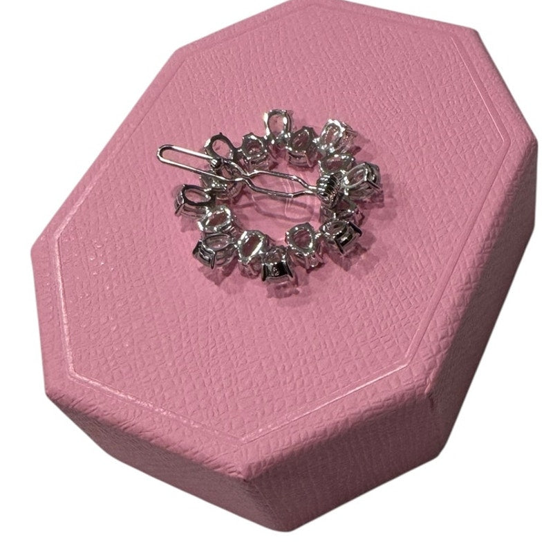 Swarovski Hair Clip, Pear Cut Crystals, White, Rhodium Plated