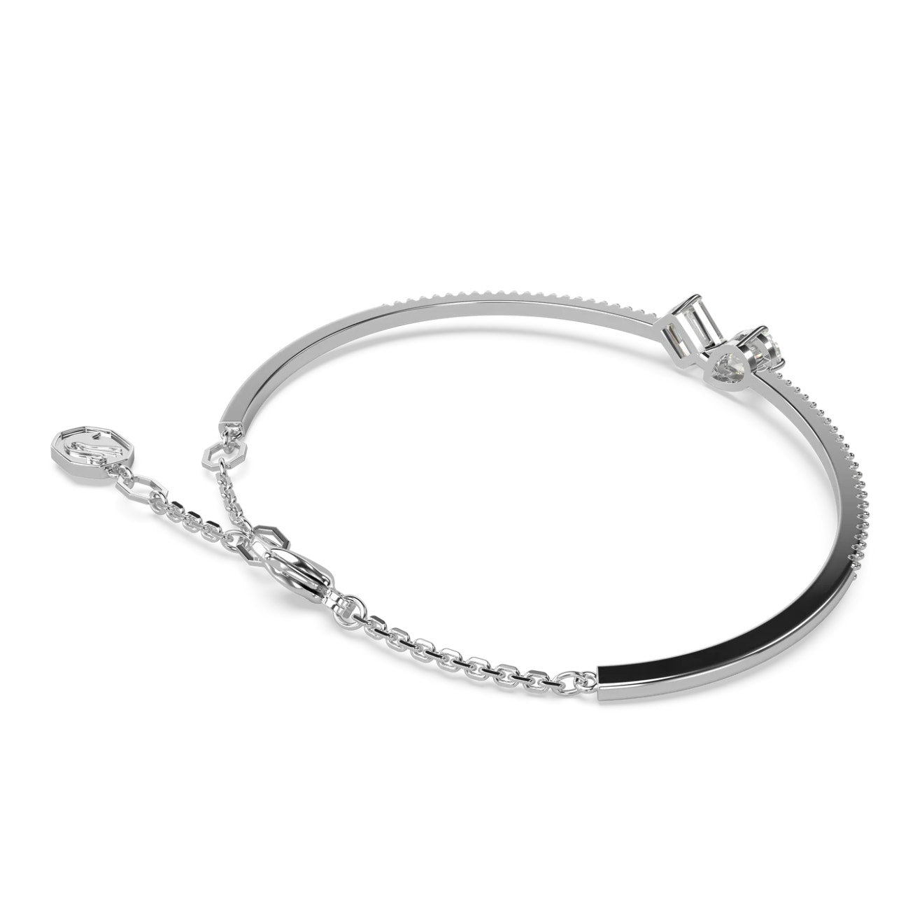 Swarovski Mesmera bangle Mixed cuts, White, Rhodium plated