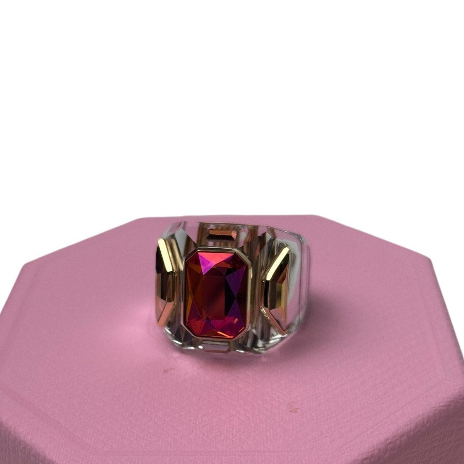 Swarovski Chroma Cocktail Ring Pink and Gold 60 EUR - 9 USA