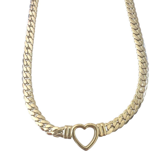 Womens Heart Necklace 18 K gold plated