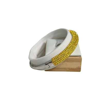 Swarovski Atelier Tigris bangle Yellow, Rhodium plated Bracelet