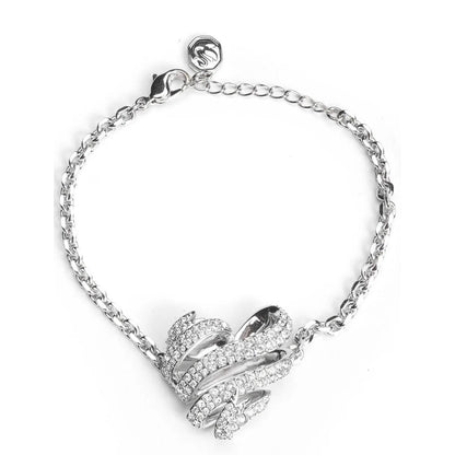 Swarovski Volta Bracelet, Heart, White, Rhodium Plated