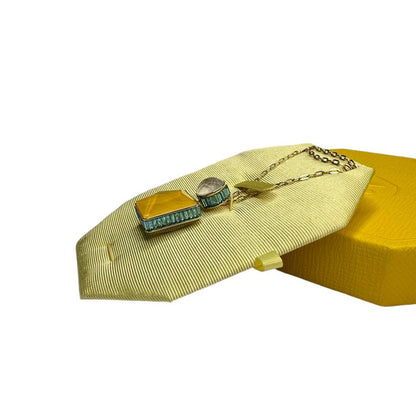 Swarovski Orbita necklace Square cut, Multicolored, Gold-tone plated