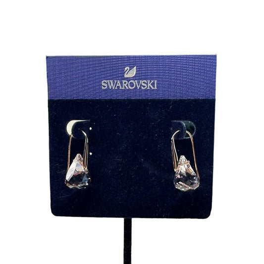 Swarovski Lunar drop earrings Pink, Rose gold-tone plated