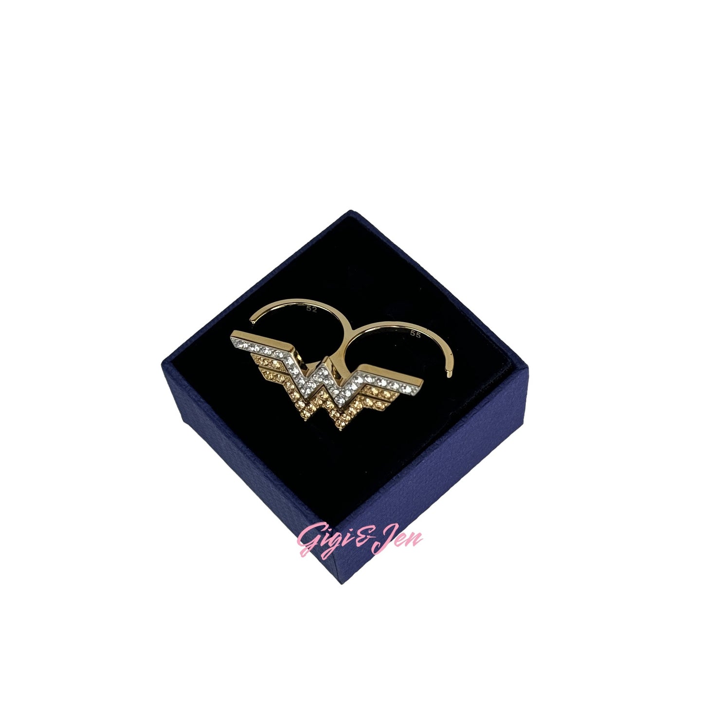 Swarovski Fit Wonder Woman double ring Gold tone 50-52