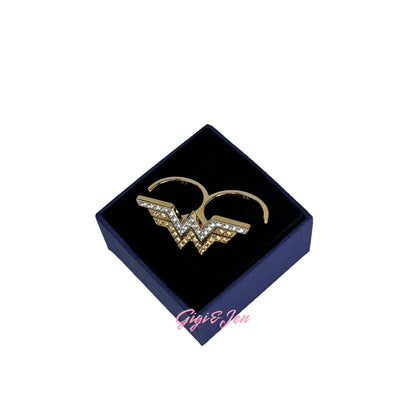 Swarovski Fit Wonder Woman double ring Gold tone 50-52