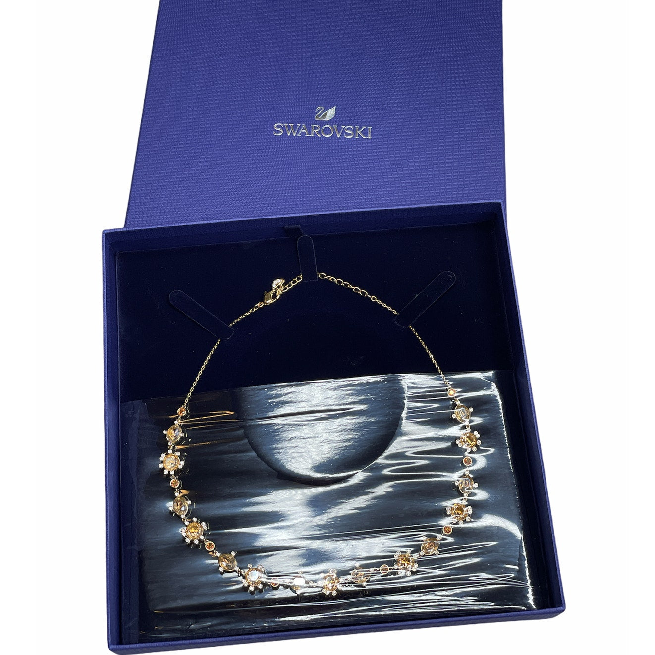 Swarovski Olive All Round Necklace Multi Color Gold Plated