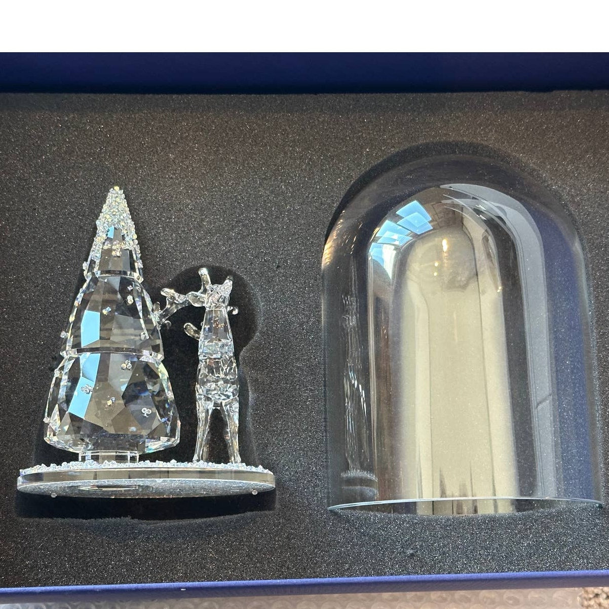 Swarovski Bell Jar - Pine Tree & Stag Figurine
