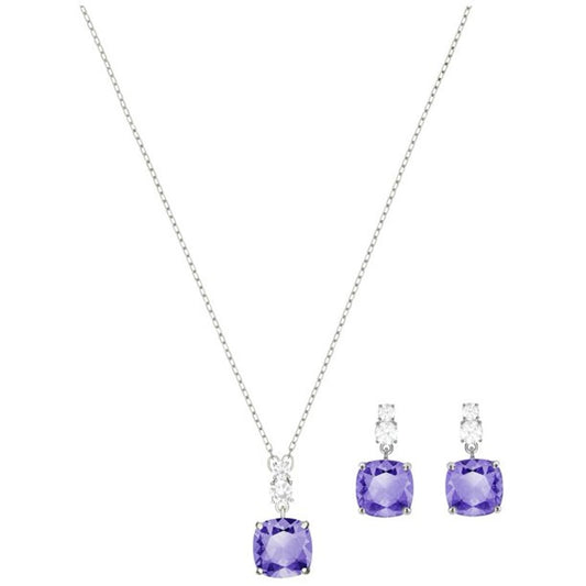 SWAROVSKI Women's Vintage Set Rhodium Plating Necklace and earrings set Jewlery set