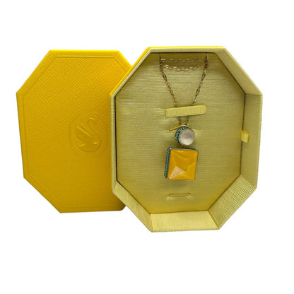 Swarovski Orbita necklace Square cut, Multicolored, Gold-tone plated