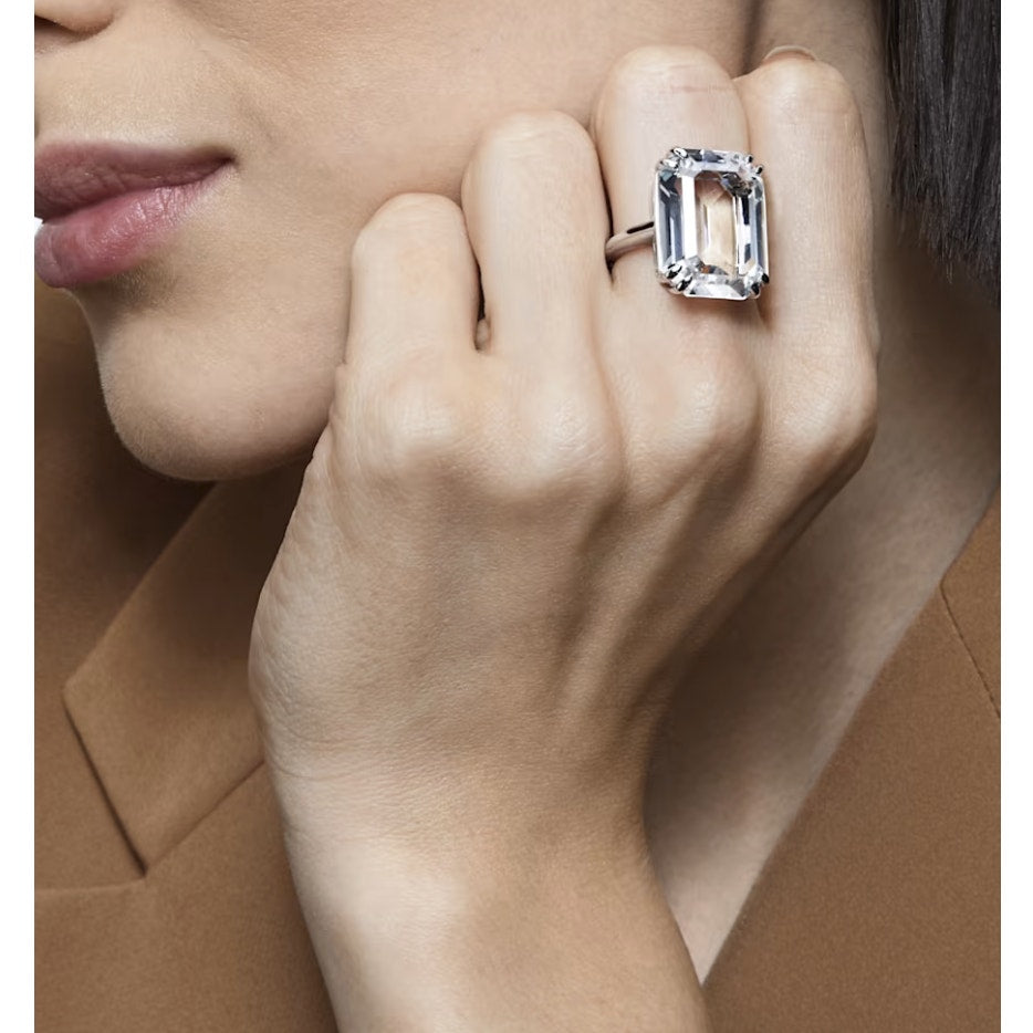 Swarovski Mesmera cocktail ring Octagon cut, White, Rhodium plated 55 EUR / 6.75 USA