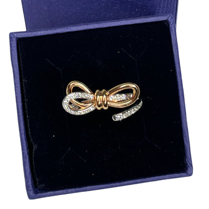 Swarovski Lifelong Bow ring Bow, White, Mixed metal finish Size Eur 52 / 6 USA